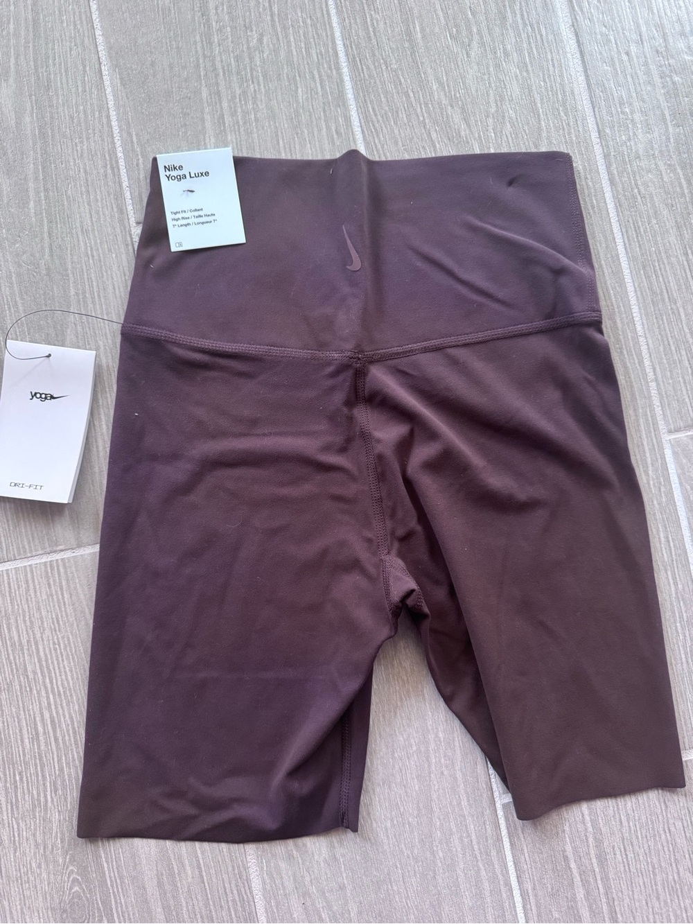 Nike Yoga Luxe High-Waist Biker Shorts - Plum